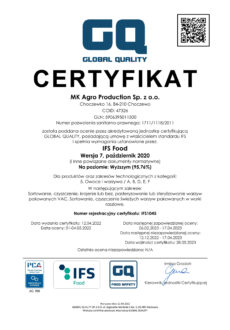 Mk Agro_Certyfikat IFS FOOD v7
